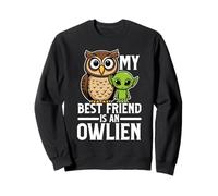 Owl Lover Pun, My Best Friend Is An Owlien, Alien & Owl Sweatshirt