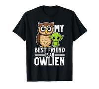 Owl Lover Pun, My Best Friend is an Owlien, Alien & Owl T-Shirt