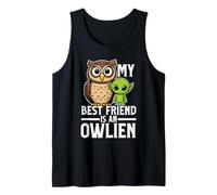 Owl Lover Pun, My Best Friend is an Owlien, Alien & Owl Tank Top
