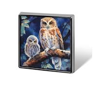 Owl Mama And Little Custom Lapel Pins Square Brooch Tie Suit Dress Accessories for Men Women Wedding Birthday