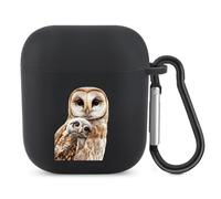 Owl Mama And Little Cute Case Cover Compatible with AirPods 2nd 1st with Keychain Accessories for Men Women