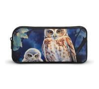Owl Mama and Little Funny Pen Case Pencil Large Pouch Stationery Bag Makeup Cosmetic Organizer for Men Women