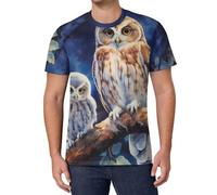 Owl Mama And Little Men's T-Shirts Classic Short Sleeve Crew Neck Tee Summer Casual Tops Graphic 6XL
