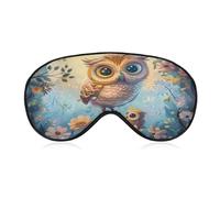 Owl Mama Sleep Mask Soft Blackout Eye Mask Eye Shade Cover with Adjustable Strap for Men Women