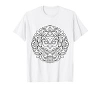 Owl Mandala Line Art in Coloring Style T-Shirt