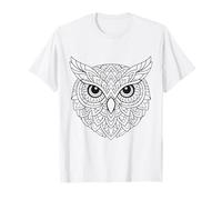 Owl Mandala Line Art in Coloring Style T-Shirt