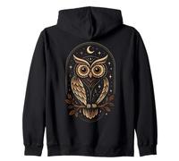 Owl Moon Forest Wildlife Mystic Nature Boho Zip Hoodie