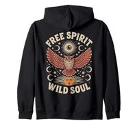 Owl Moon Star Sun Mystic Magic Forest Spirit Design Zip Hoodie
