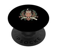 Owl Moon Stars Celestial Night Bird Forest Botanical PopSockets Adhesive PopGrip
