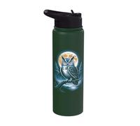 Owl Moonlight Forest Night Wildlife Art Stainless Steel Insulated Water Bottle
