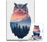 Owl Mountain Landscape Adult Jigsaw Puzzles1000 Pieces Fun Brain Training Learning Game Great Unique Surprise Present Size 50x75cm