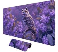 Owl Mouse Pad 39.3X19.6 INCH Large Mouse Mat Flower Mousepad 100X50CM Extended Waterproof Desk Mat with Stitched Edge and Anti-Slip Rubber Base, Desk Accessories for Home Office Work, Gifts,o-1851