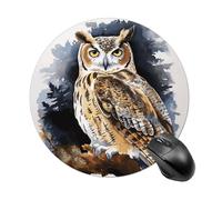 Owl Mouse Pad Funny Round Mousepad Anti-Slip Rubber Mouse Mat Laptop Desk Accessories 7.8 X 7.8 Inch for Office and Home Use