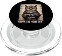 Owl Mugshot Caught Hooting at 3AM Night Shift Humor Funny PopSockets PopGrip for MagSafe