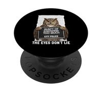 Owl Mugshot Guilty of Knowing Too Much The Eyes Dont Lie PopSockets Adhesive PopGrip