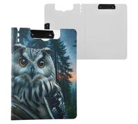 Owl Myth Clipboard a4 Clip Board Foldover Document Folder Files for Paperwork with Clips Lightweight Plastic