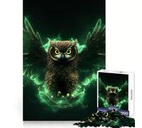 Owl Neon Green Glow 1000 Piece Jigsaw Puzzles for Teenagers Jigsaw Logic Ability Toy Soft Relax Accurate Cut Cherished Gift (38x26cm)