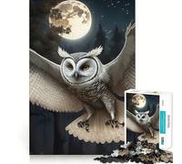Owl Night Hard Jigsaw Puzzle for Adults 1000 Pieces Boost Memory Soothing Play Premium Cut Perfect Present (38x26cm)