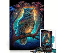 Owl Night Hard Jigsaw Puzzle for Adults 1000 Pieces Memory Lift Easy Leisure Image Assembly Artistic Gift (50x75cm)