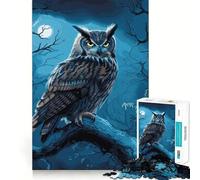 Owl Night Hard Jigsaw Puzzle for Adults 1000 Pieces Memory Lift Easy Leisure Image Assembly Artistic Gift (38x52cm)