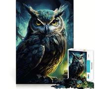 Owl Night Hard Jigsaw Puzzle for Adults 1000 Pieces Memory Lift Easy Leisure Image Assembly Artistic Gift (38x52cm)