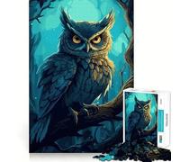 Owl Night Hard Jigsaw Puzzle for Adults 1000 Pieces Solid Logic Toy Simple Fun Precision Cut (50x75cm)