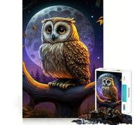 Owl Night Jigsaw Puzzle for Adults 1000 Pieces Boost Recall Leisure Fun Accurate Edge Lovely Present (50x75cm)