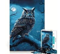 Owl Night Jigsaw Puzzles 1000 Pieces for Adults Focus Brain Toy Home Leisure Tight Edge Santa Wish Gift (50x75cm)