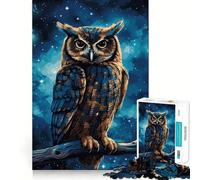 Owl Night Jigsaw Puzzles1000 Pieces Mind Skill Toy Soothing Play Precision Cut Art Collection Piece (38x52cm)