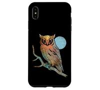 Owl night moon beautiful moonlight pretty colors cute sleepy Case for iPhone XS Max