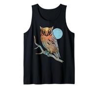 Owl Night Moon Beautiful Moonlight Pretty Colors Cute Sleepy Tank Top