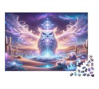 Owl Night Sky 1000 Piece Jigsaw Puzzle Paper for Adults Desert Dream Puzzle Game for Family Relaxing Focus Home Gift 70x50cm/1000pcs