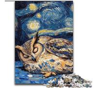 Owl Night Sky 1000 Piece Jigsaw Puzzles for Teenagers, Educational Games Home Decoration Unique Home Decor And Gifts (26x38cm)