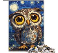 Owl Night Sky 1000 Piece Jigsaw Puzzles for Teenagers, Pattern Assembly Deal As Gifts for The Whole Family Suitable for And 14 (50x75cm)