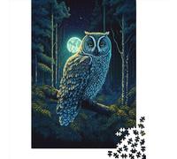 Owl Night3 1000 Piece Puzzles For Adults Creative Rectangular Puzzle Paper Puzzle Puzzle Jigsaw for Friends Family 1000pcs (38x26cm)