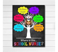 Owl Nurse Tree Metal Tin Signs Where Is The School Nurse Posters School Growth Plaques Decorations Home Classrooms Office Wall Decor Printing Plaque Gift For Women Men 8x12 Inch