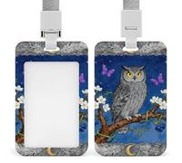 Owl Oak Berry Sliding Id Badge Holder Heavy Duty Waterproof Badge Clip Plastic Key Card Work Holder Case Vertical Sleeve Pocket for Teacher Student