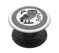 Owl of Athena Ancient Greek Mythology | Athena's Owl Greece PopSockets Adhesive PopGrip