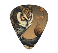 Owl on a branch 12 Pack Guitar Picks Plectrums,4 pieces in each of 3 sizes, Suitable for a wide range of stringed instruments