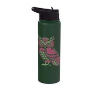 Owl on a Branch on a Tree with Colored Leaves Owls Stainless Steel Insulated Water Bottle