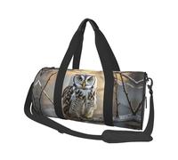 Owl On A Branch Travel Duffel Bag Sports Gym Bag, Lightweight Overnight Weekender Bag With Shoes Compartment Yoga Gym Sports Bag For Men Women