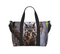 Owl On A Branch Water-Resistant Crossbody Travel Bag, Large Carry-On with Adjustable Strap, Multi-Compartment Weekender for Gym, Travel, Outdoor