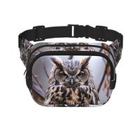 Owl On A Branchwaist Bag for Men Women - Adjustable Double Fanny Pack for Travel, Sports, and Daily