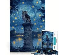 Owl on A Stone Pillar 1000 Piece Jigsaw Puzzles for Adults Jigsaw Smart Game Together Fun Image Assembly Seasonal Gift (50x75cm)