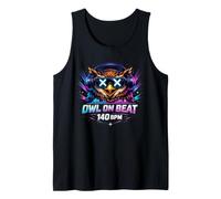 Owl On Beat 140 BPM - Techno Rave Motif for Electronic Music Tank Top