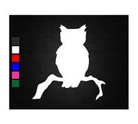Owl on branch bird vinyl decal sticker car van wall window bedroom kitchen (15cm)