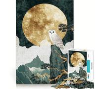 Owl on Mountain Peak Jigsaw Puzzle for Teenagers 1000 Pieces Memory Boost Indoor Play Image Assembly (50x75cm)