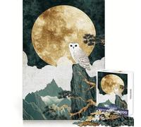 Owl on Mountain Peak Jigsaw Puzzle for Teenagers 1000 Pieces Memory Boost Indoor Play Image Assembly (50x75cm)
