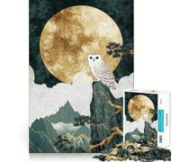 Owl on Mountain Peak Jigsaw Puzzles 1000 Pieces for Teenagers Recall Boost Serene Time Smooth Cut Elegant Gift (38x26cm)