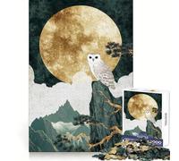 Owl on Mountain Peak Jigsaw Puzzles 1000 Pieces for Teenagers Recall Boost Serene Time Smooth Cut Elegant Gift (38x26cm)